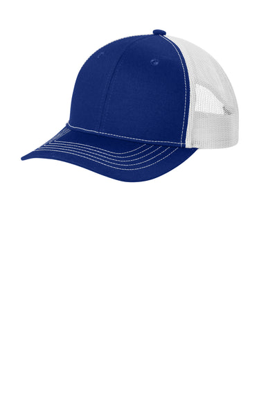 Port Authority YC112 Snapback Trucker Hat Patriot Blue/White Front