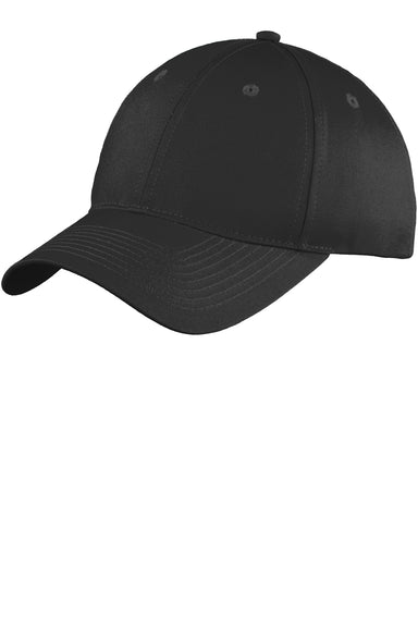Port & Company YC914 Unstructured Twill Hat Black Front