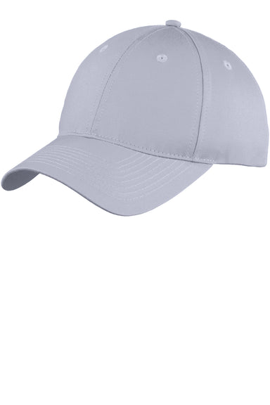 Port & Company YC914 Unstructured Twill Hat Silver Grey Front