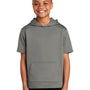 Sport-Tek Youth Fleece Moisture Wicking Short Sleeve Hooded Sweatshirt Hoodie - Dark Smoke Grey