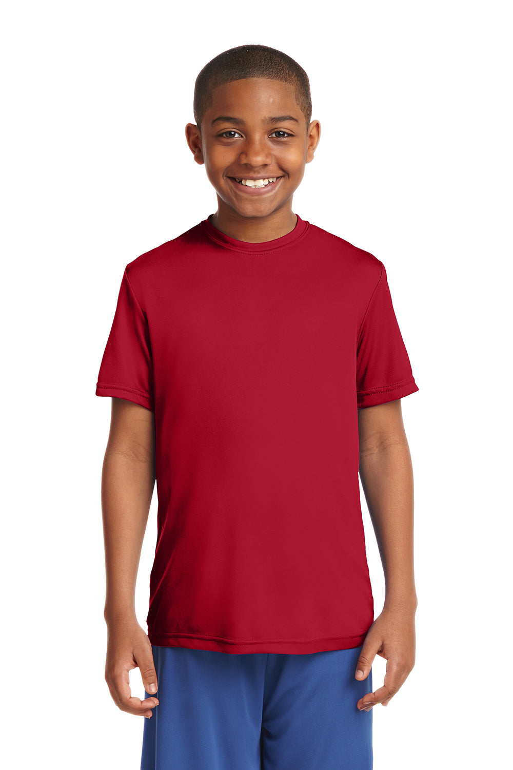 Sport-Tek YST350 Youth Competitor Moisture Wicking Short Sleeve Crewneck T-Shirt Deep Red Front
