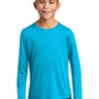 Sport-Tek Youth Moisture Wicking Long Sleeve Crewneck T-Shirt - Sapphire Blue