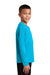 Sport-Tek Youth Long Sleeve Crewneck T-Shirt Sapphire Blue Side
