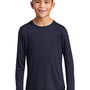 Sport-Tek Youth Moisture Wicking Long Sleeve Crewneck T-Shirt - True Navy Blue