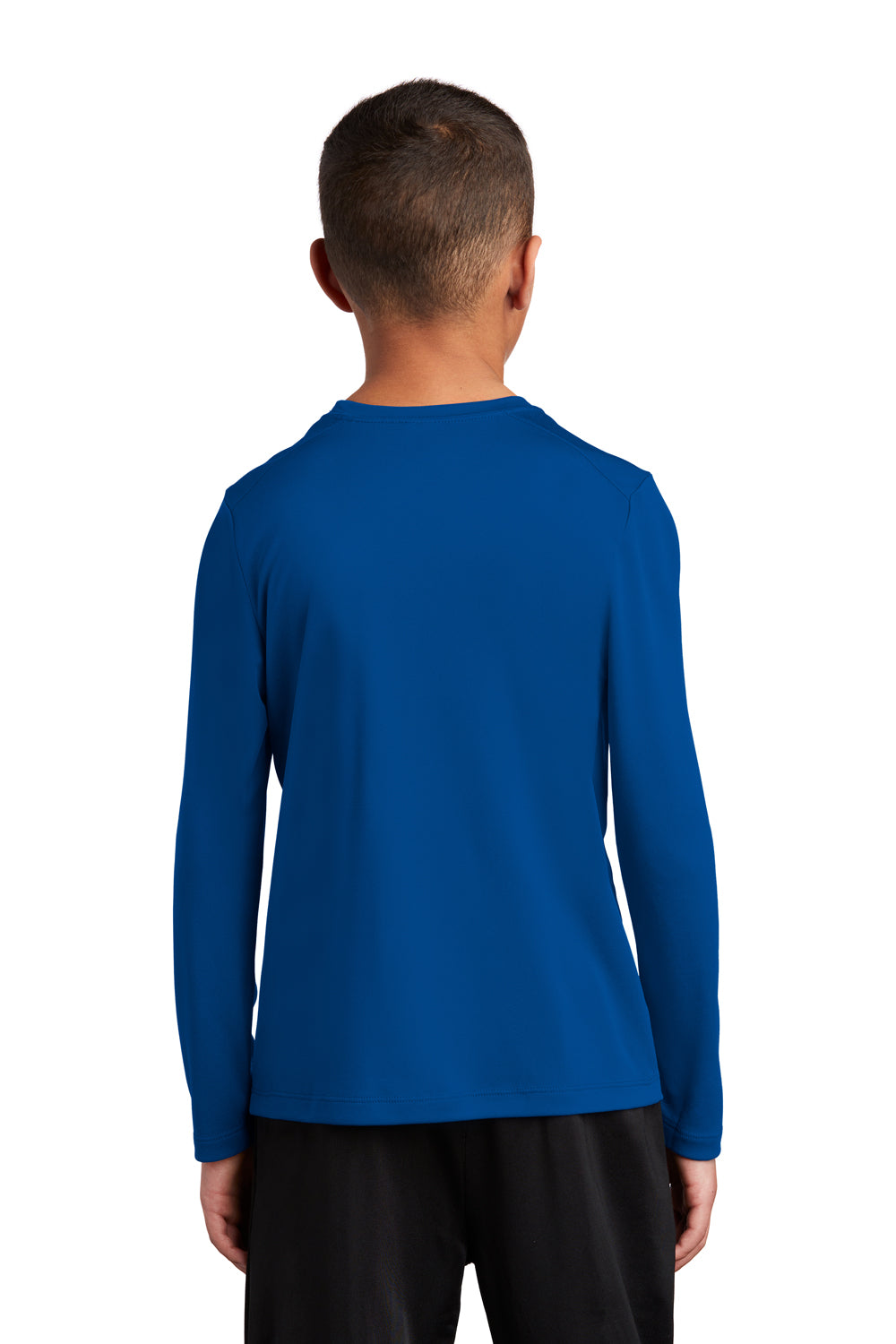 Sport-Tek Youth Long Sleeve Crewneck T-Shirt True Royal Blue Side