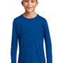 Sport-Tek Youth Moisture Wicking Long Sleeve Crewneck T-Shirt - True Royal Blue