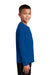 Sport-Tek Youth Long Sleeve Crewneck T-Shirt True Royal Blue Side
