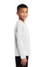 Sport-Tek Youth Long Sleeve Crewneck T-Shirt White Side