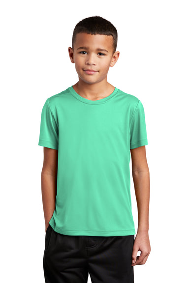 Sport-Tek Youth Short Sleeve Crewneck T-Shirt Bright Seafoam Green Front