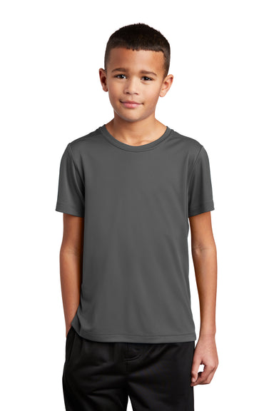 Sport-Tek Youth Short Sleeve Crewneck T-Shirt Dark Smoke Grey Front