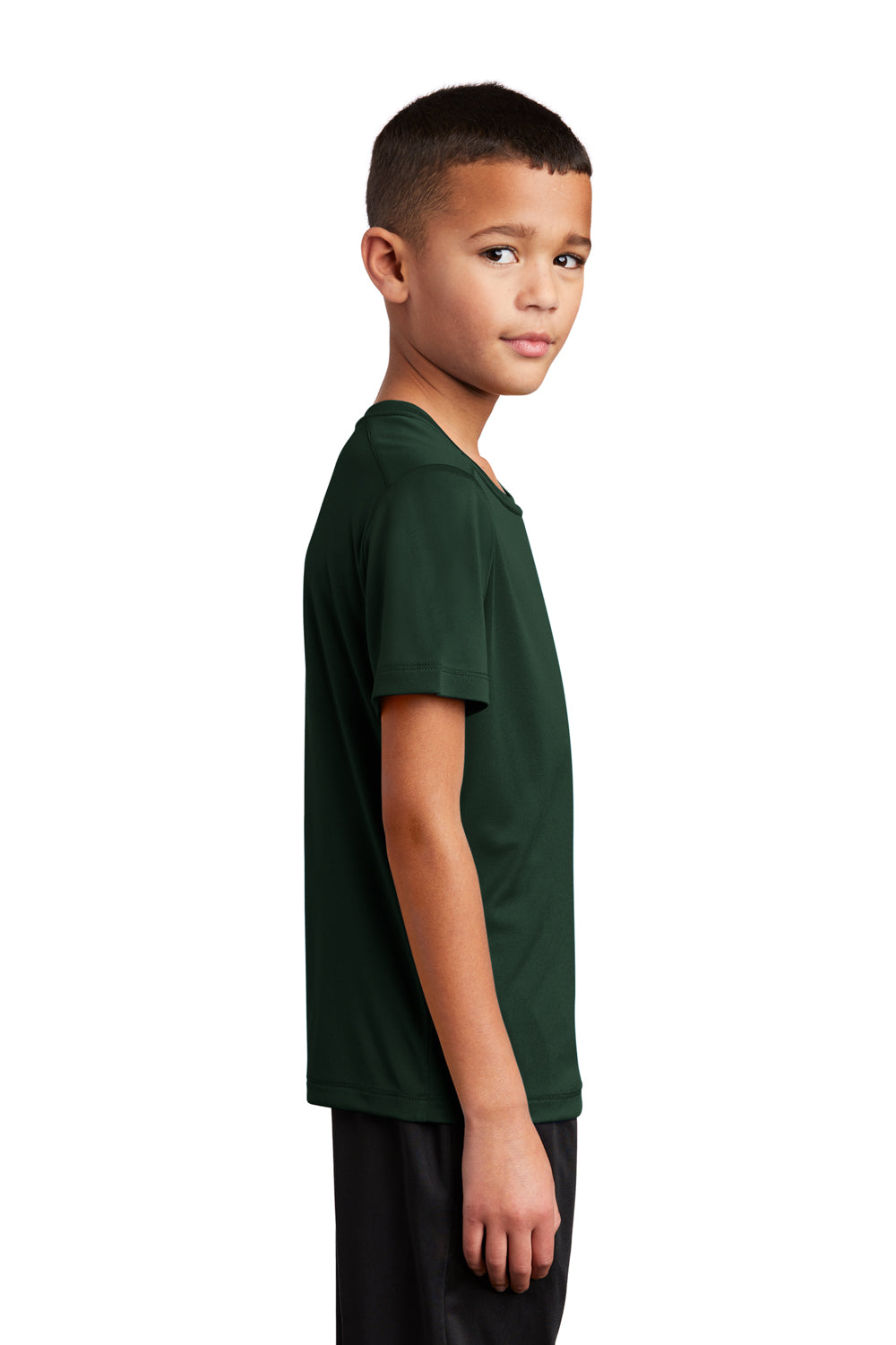 Sport-Tek Youth Short Sleeve Crewneck T-Shirt Forest Green Side