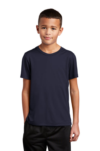 Sport-Tek Youth Short Sleeve Crewneck T-Shirt True Navy Blue Front