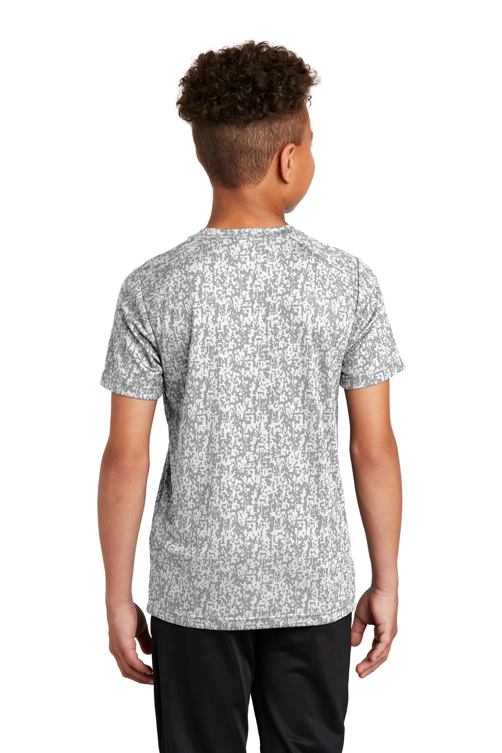 Sport-Tek Youth Digi Camo Short Sleeve Crewneck T-Shirt White Side