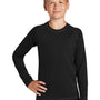 Sport-Tek Youth Rashguard Moisture Wicking Long Sleeve Crewneck T-Shirt - Black
