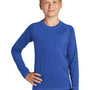 Sport-Tek Youth Rashguard Moisture Wicking Long Sleeve Crewneck T-Shirt - True Royal Blue