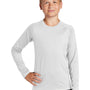 Sport-Tek Youth Rashguard Moisture Wicking Long Sleeve Crewneck T-Shirt - White