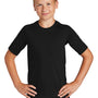 Sport-Tek Youth Rashguard Moisture Wicking Short Sleeve Crewneck T-Shirt - Black
