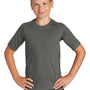 Sport-Tek Youth Rashguard Moisture Wicking Short Sleeve Crewneck T-Shirt - Dark Smoke Grey
