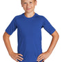 Sport-Tek Youth Rashguard Moisture Wicking Short Sleeve Crewneck T-Shirt - True Royal Blue