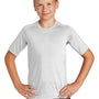 Sport-Tek Youth Rashguard Moisture Wicking Short Sleeve Crewneck T-Shirt - White