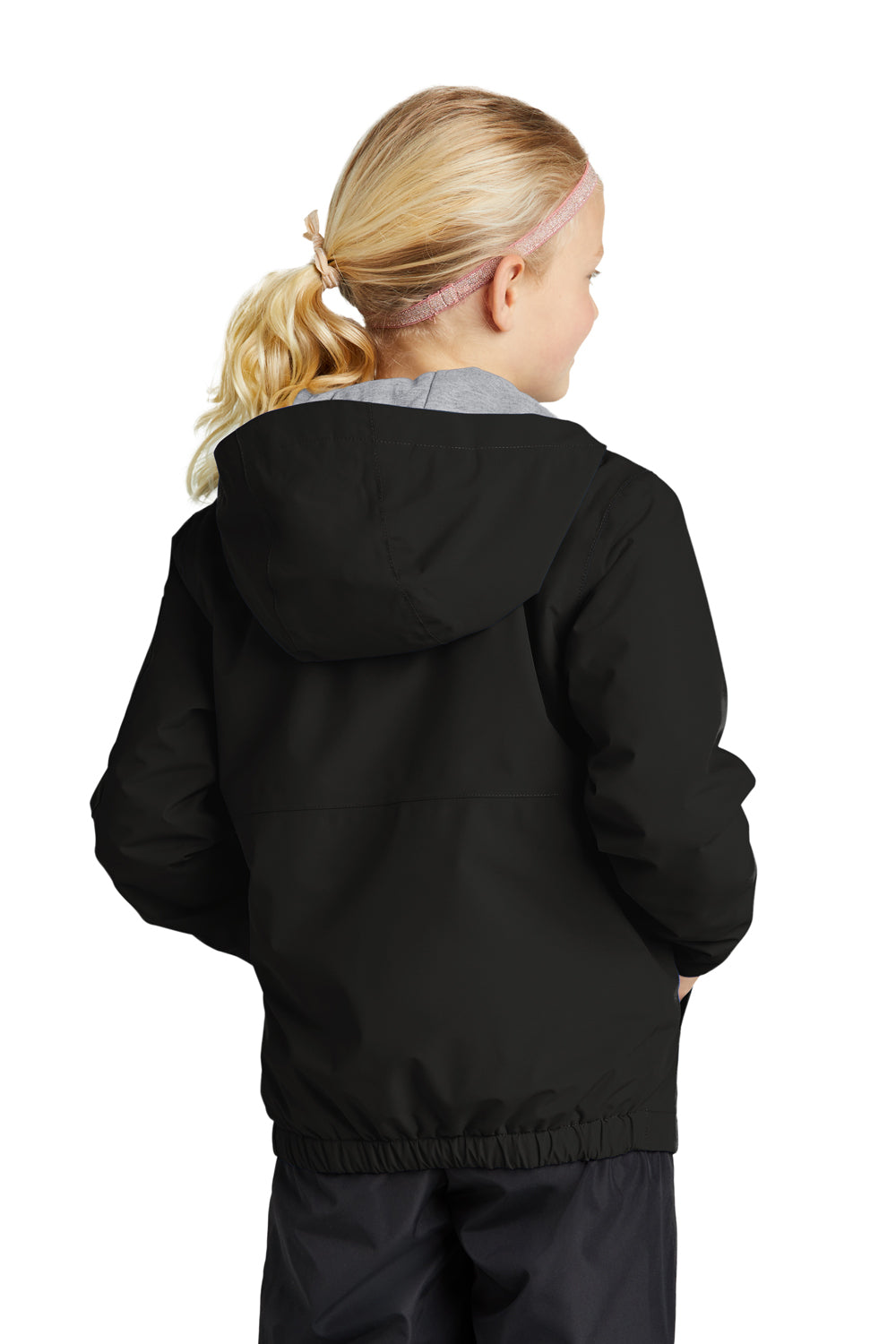 Sport-Tek YST56 Waterproof Insulated Full Zip Hooded Jacket Black Back