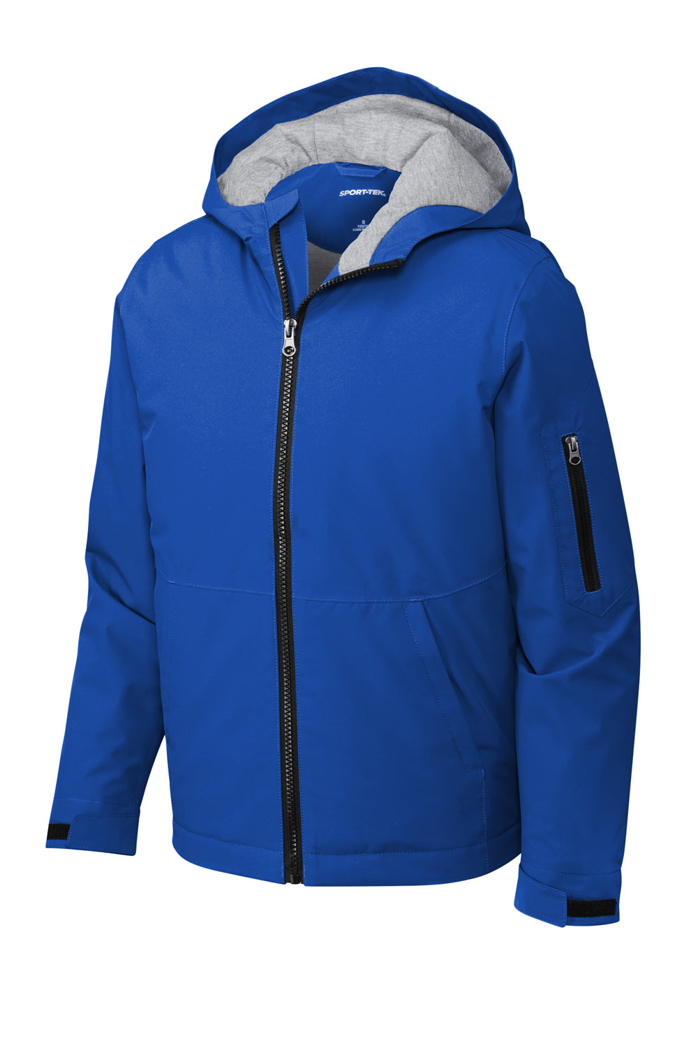 Sport-Tek YST56 Waterproof Insulated Full Zip Hooded Jacket True Royal Blue Flat Front