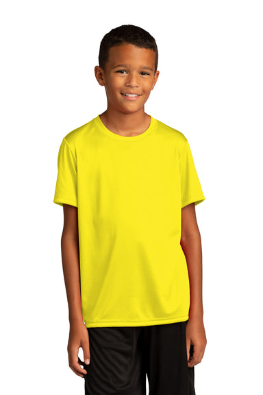 Sport-Tek YST720 Re-Compete PosiCharge Short Sleeve Crewneck T-Shirt Neon Yellow Front