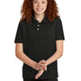Sport-Tek Youth Moisture Wicking Micropique Short Sleeve Polo Shirt - Black - NEW