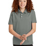 Sport-Tek Youth Moisture Wicking Micropique Short Sleeve Polo Shirt - Concrete Grey