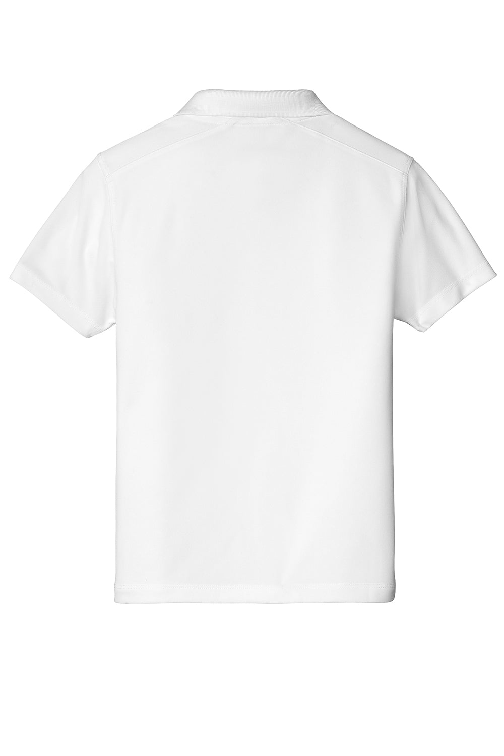 Sport-Tek YST740 Youth UV Micropique Short Sleeve Polo Shirt White Flat Back