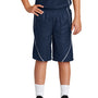 Sport-Tek Youth Moisture Wicking Mesh Reversible Spliced Shorts - True Navy Blue