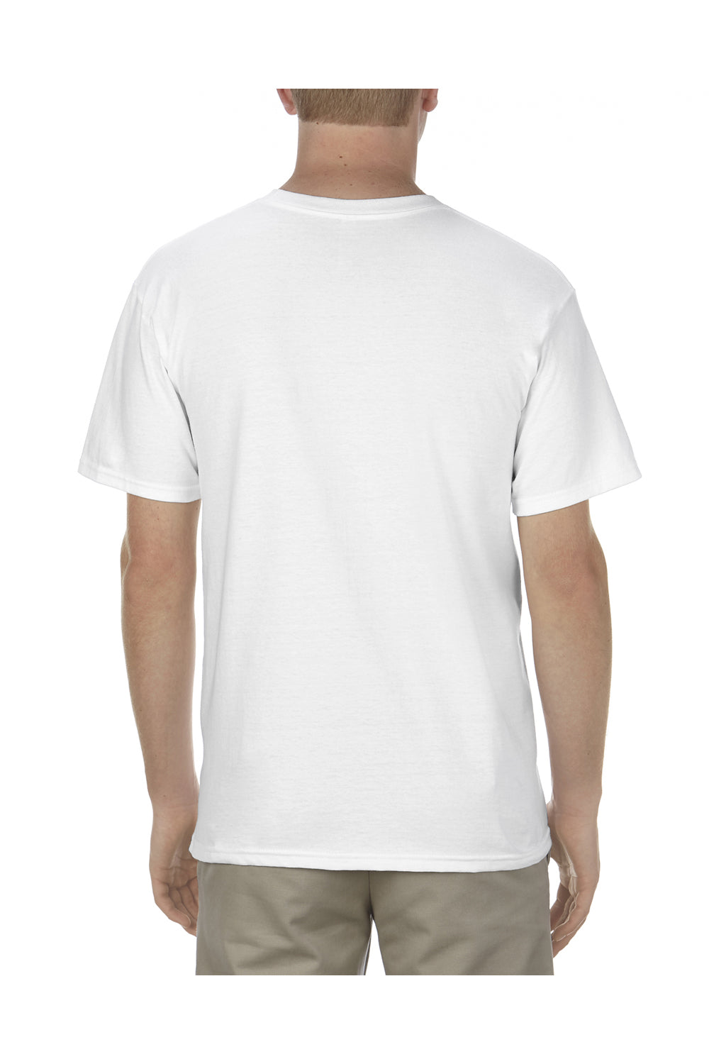 Alstyle AL1701 Mens Soft Spun Short Sleeve Crewneck T-Shirt White Back