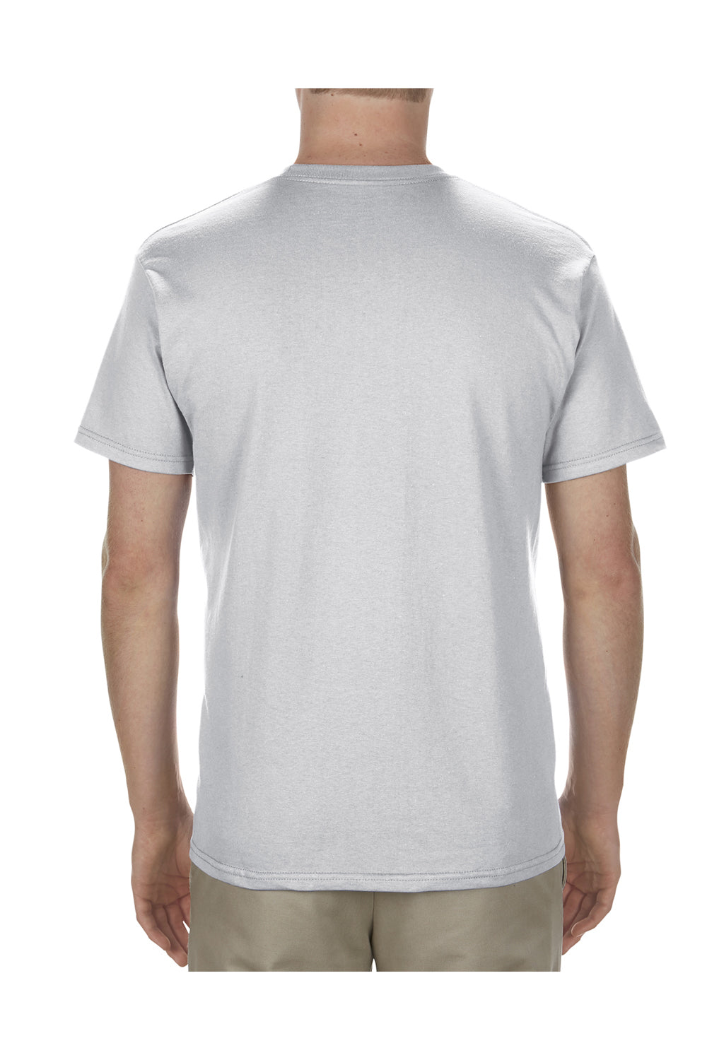 Alstyle AL1701 Mens Soft Spun Short Sleeve Crewneck T-Shirt Silver Grey Back