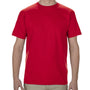 Alstyle Mens Soft Spun Short Sleeve Crewneck T-Shirt - Red - Closeout