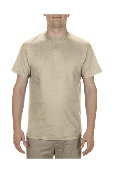 Alstyle AL1901 Mens Short Sleeve Crewneck T-Shirt Sand Brown Front