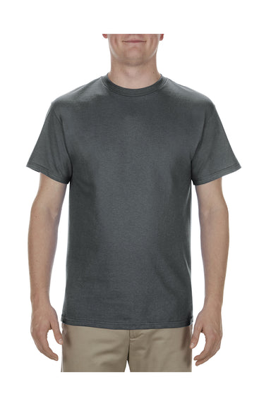 Alstyle AL1901 Mens Short Sleeve Crewneck T-Shirt Charcoal Grey Front