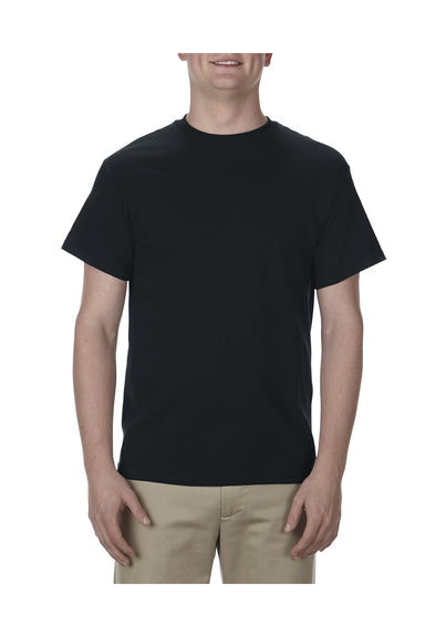 Alstyle AL1901 Mens Short Sleeve Crewneck T-Shirt Black Front