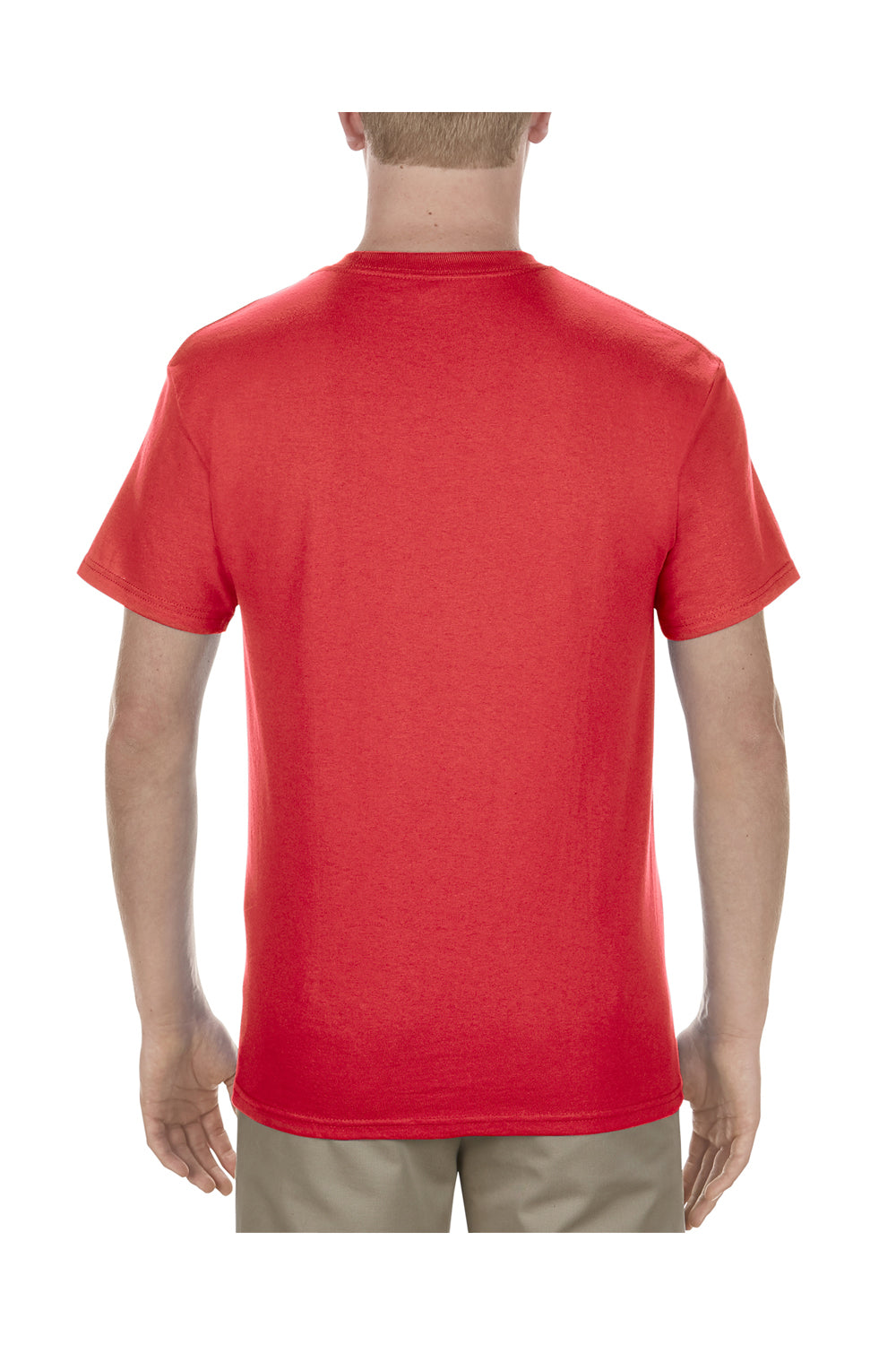 Alstyle AL1901 Mens Short Sleeve Crewneck T-Shirt Red Back