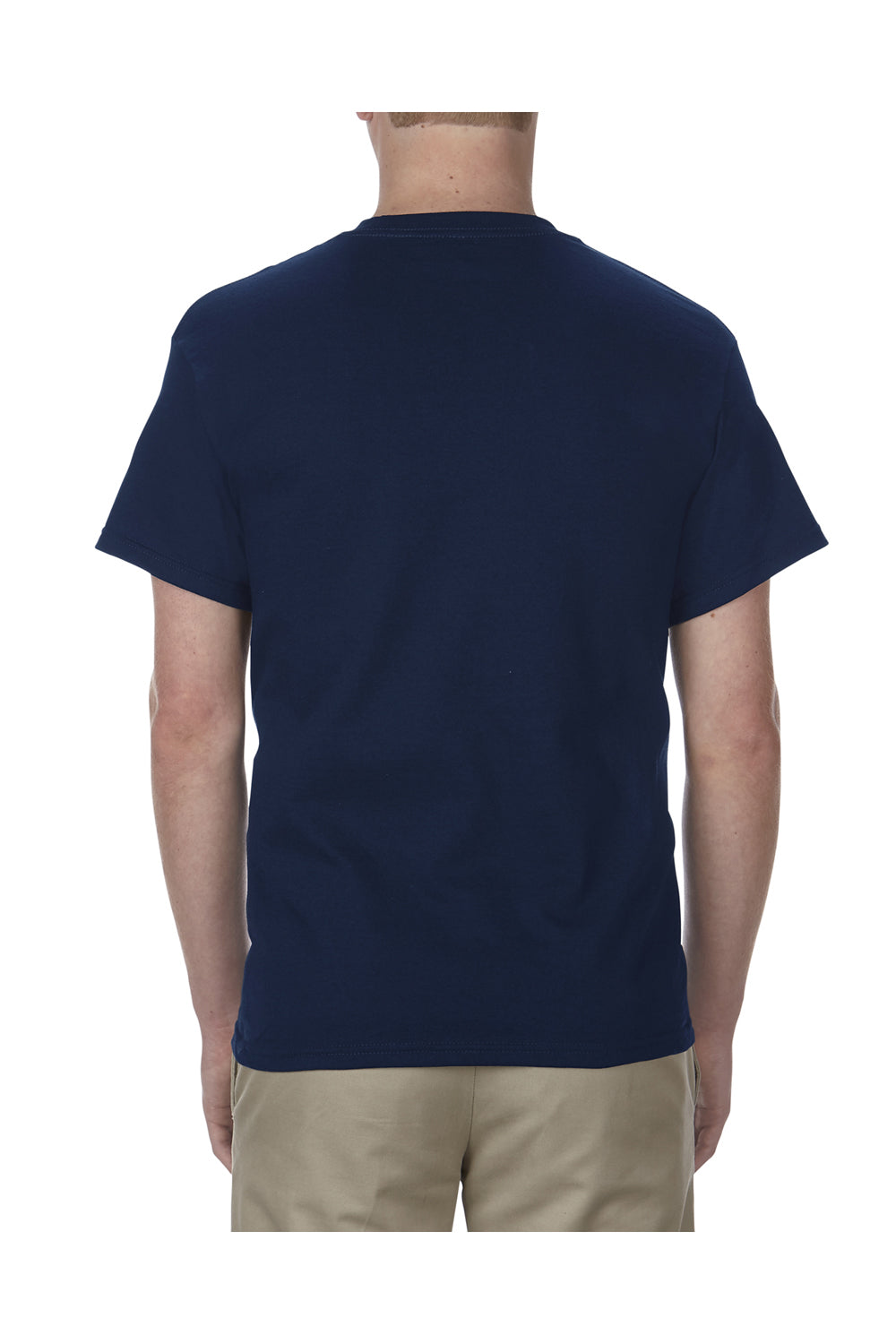 Alstyle AL1901 Mens Short Sleeve Crewneck T-Shirt Navy Blue Back