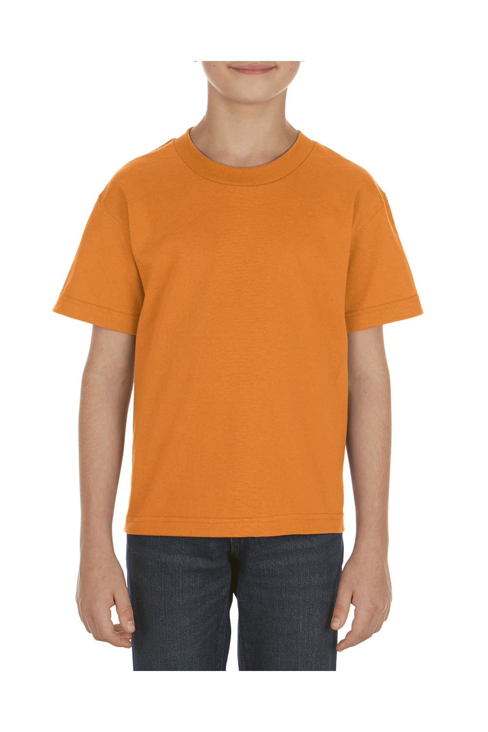 Alstyle AL3381 Youth Short Sleeve Crewneck T-Shirt Orange Front