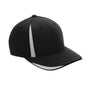 Team 365 Mens Moisture Wicking Stretch Fit Hat - Black/Silver Grey