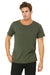 Bella + Canvas B3014 Mens Jersey Short Sleeve Crewneck T-Shirt Military Green Front