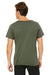 Bella + Canvas B3014 Mens Jersey Short Sleeve Crewneck T-Shirt Military Green Back