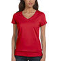 Bella + Canvas Womens Jersey Short Sleeve V-Neck T-Shirt - Red - Closeout