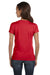 Bella + Canvas B6005 Womens Jersey Short Sleeve V-Neck T-Shirt Red Back
