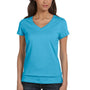 Bella + Canvas Womens Jersey Short Sleeve V-Neck T-Shirt - Ocean Blue - Closeout