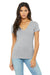 Bella + Canvas B6035 Womens Jersey Short Sleeve Deep V-Neck T-Shirt Heather Grey Front