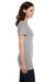 Bella + Canvas B6035 Womens Jersey Short Sleeve Deep V-Neck T-Shirt Heather Grey Side