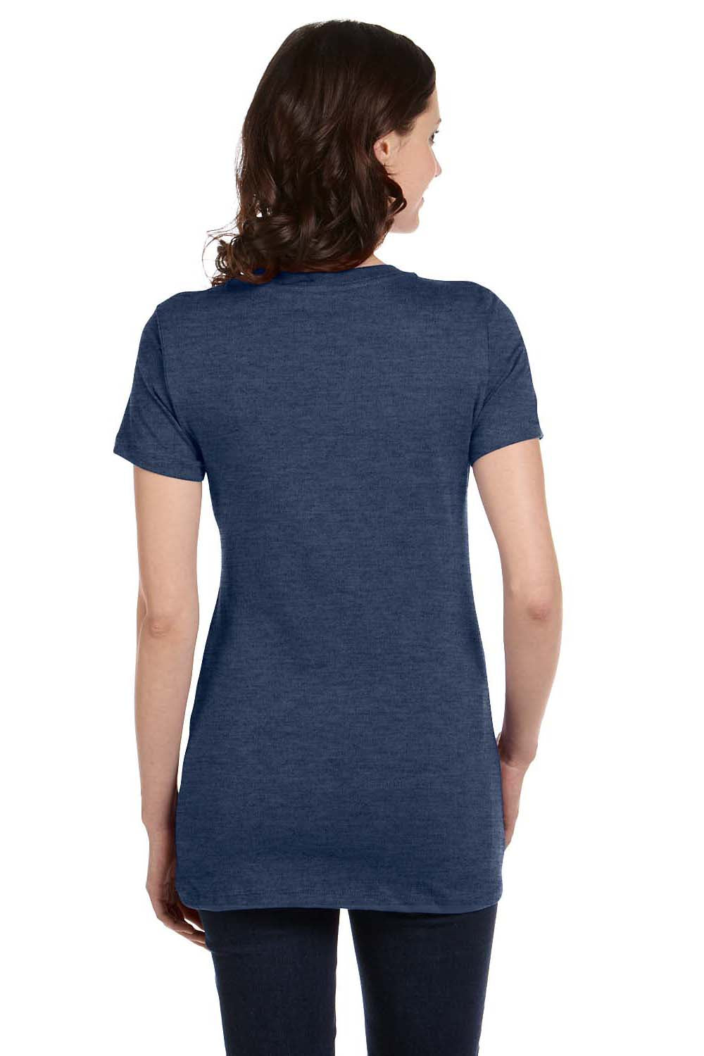 Bella + Canvas B6035 Womens Jersey Short Sleeve Deep V-Neck T-Shirt Royal Blue Back