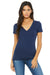 Bella + Canvas B6035 Womens Jersey Short Sleeve Deep V-Neck T-Shirt Navy Blue Front